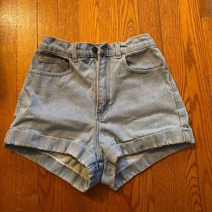 Light washed American Apparel high waisted shorts